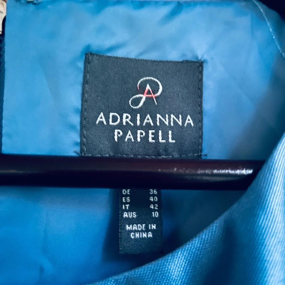 Adrianna Papell 6 Womens Mikado High Low Gown Blue Frost Special Occasion Dress - Picture 10 of 13